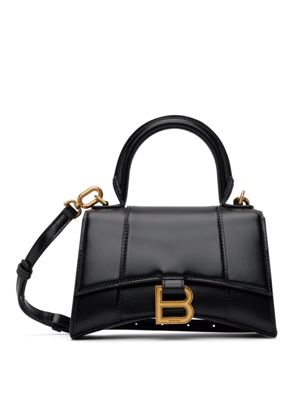 Balenciaga XS Hourglass Mini Top Handle Bag in Black